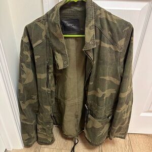 Blank NYC Olive Camouflage Military Jacket